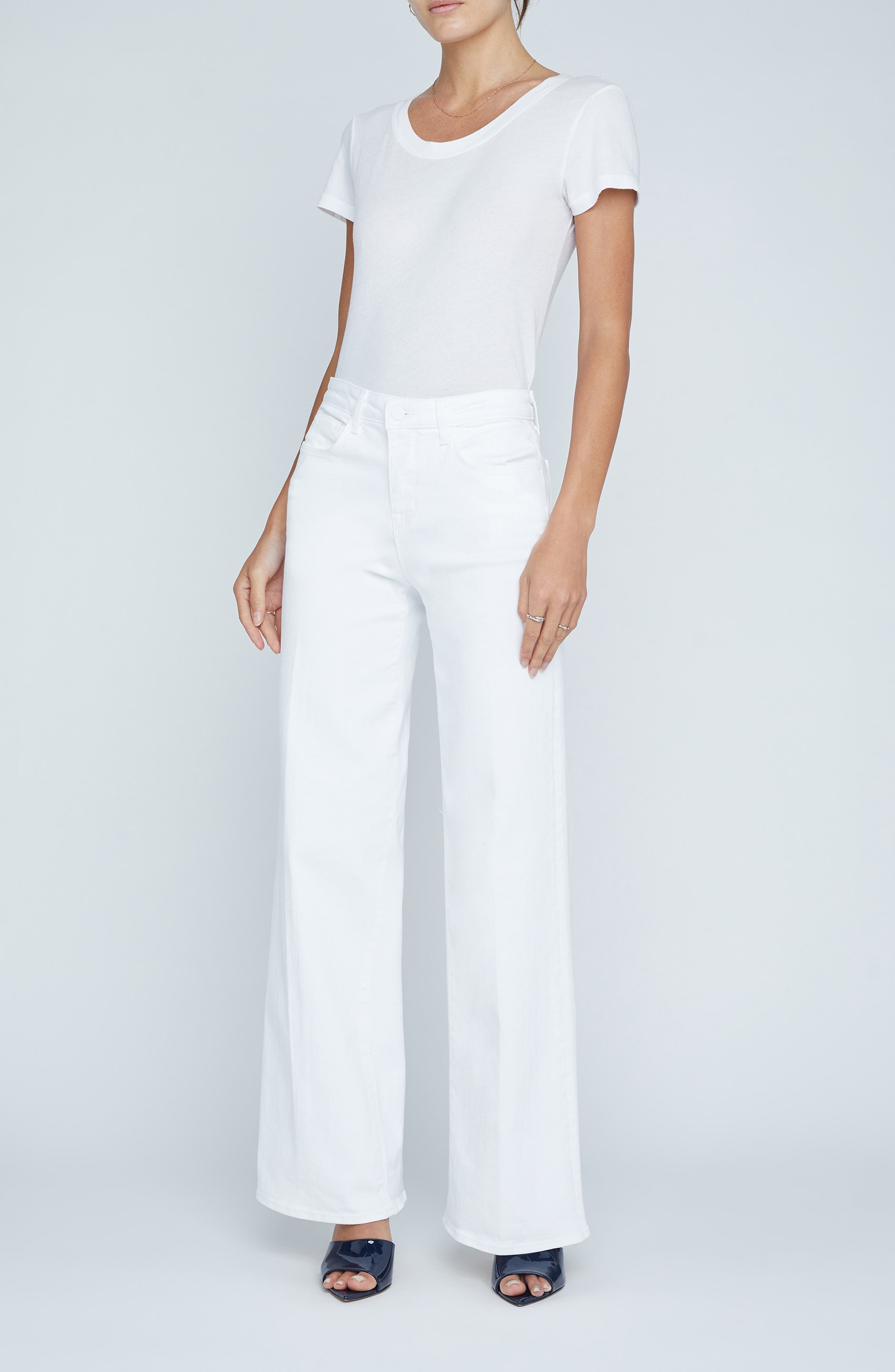 L'AGENCE Alicent Wide Leg Jeans in Blanc at Nordstrom - 5
