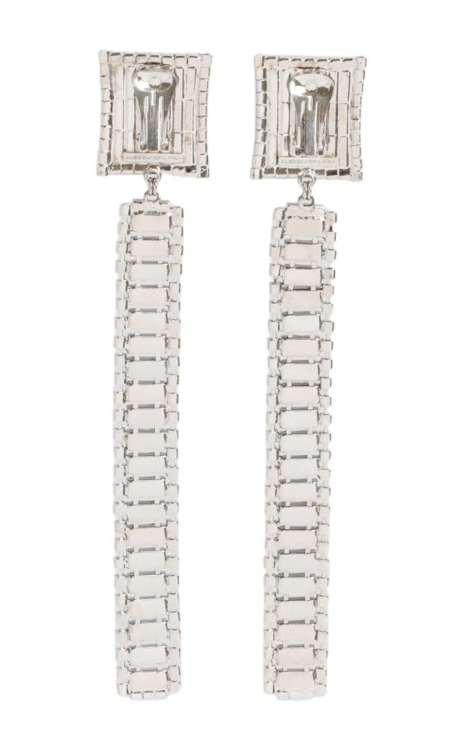 Long Crystal-embellished Earrings - 3