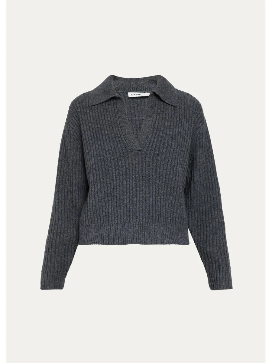 Natalia Rib-Knit Fringe Sweater - 1