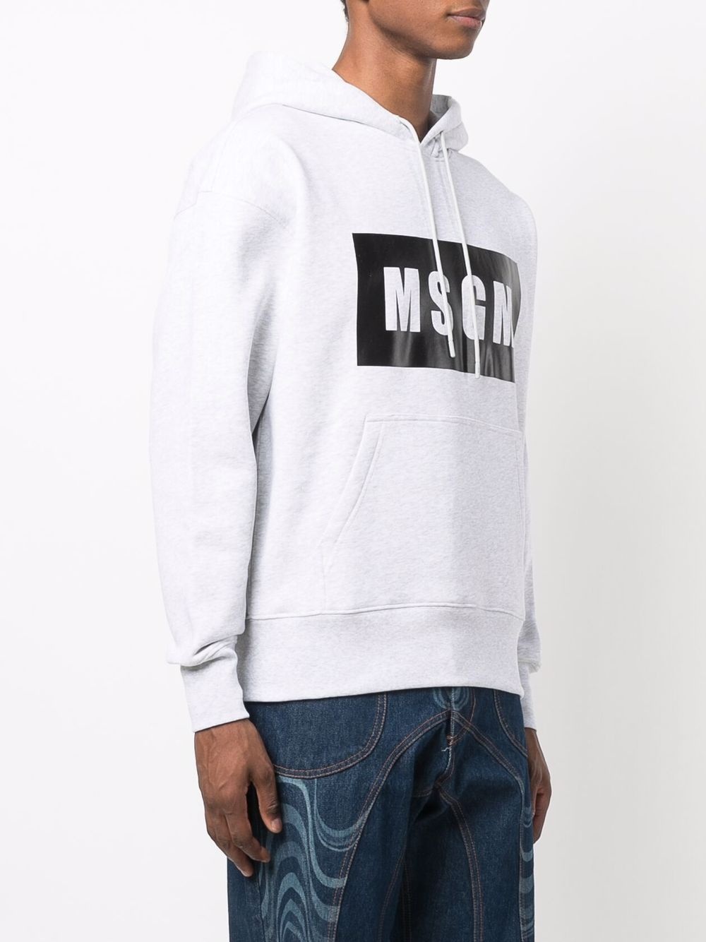 logo-print cotton hoodie - 3