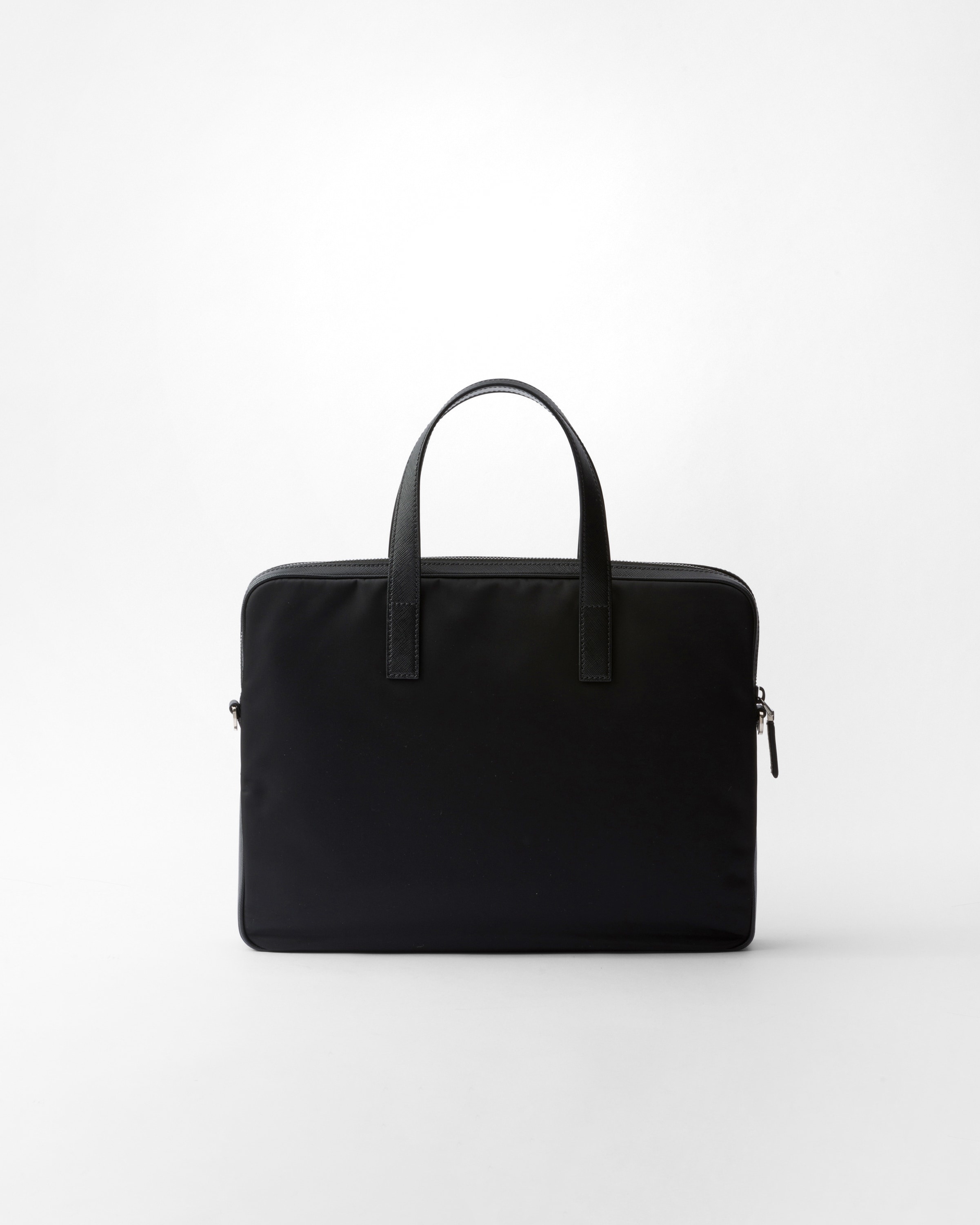 Re-Nylon and Saffiano leather briefcase - 3