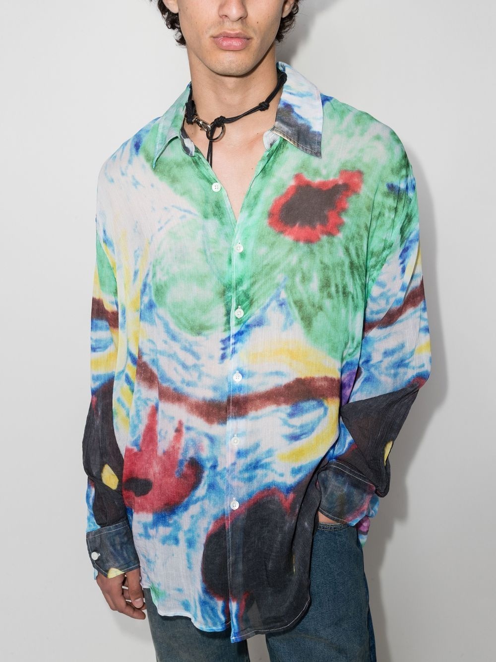 abstract-print long-sleeve shirt - 2