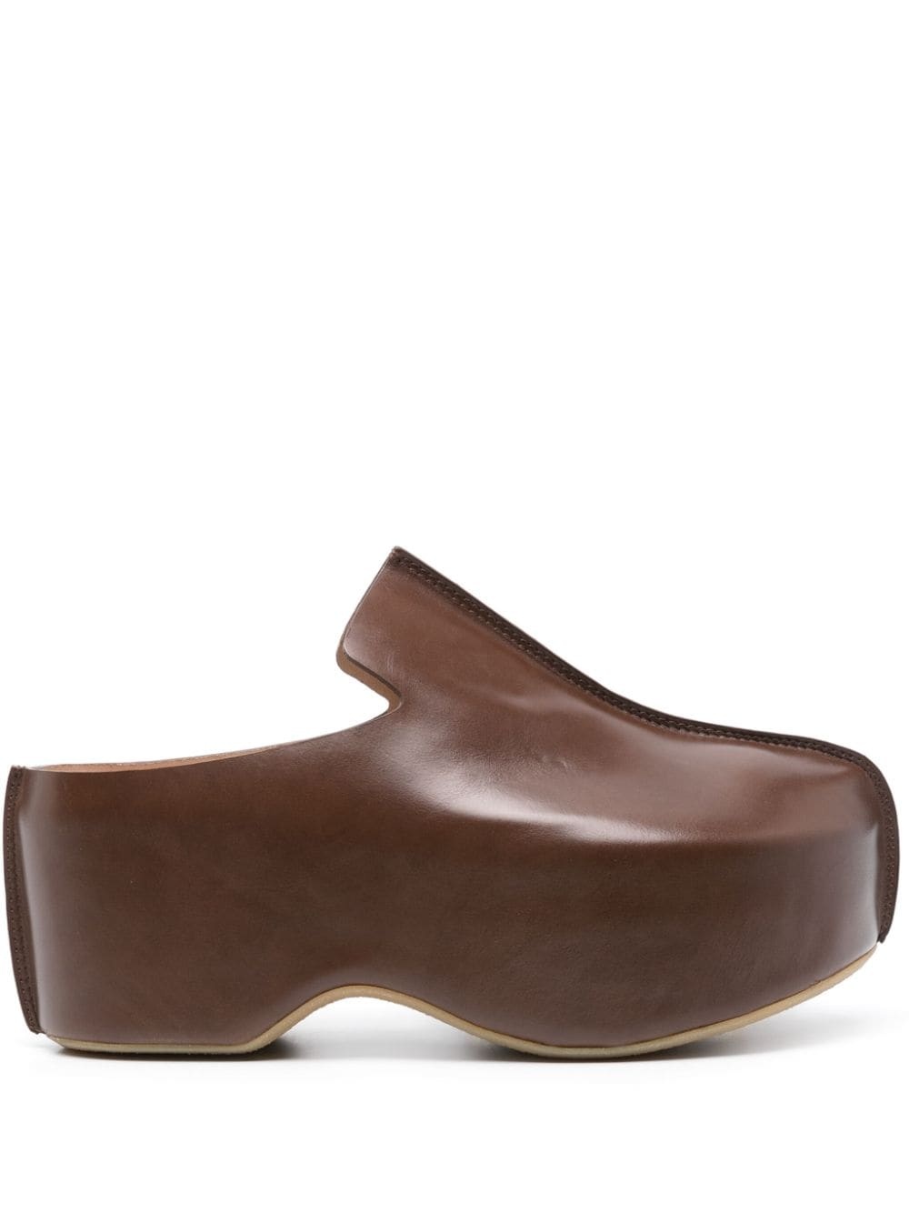 leather platform clogs - 1