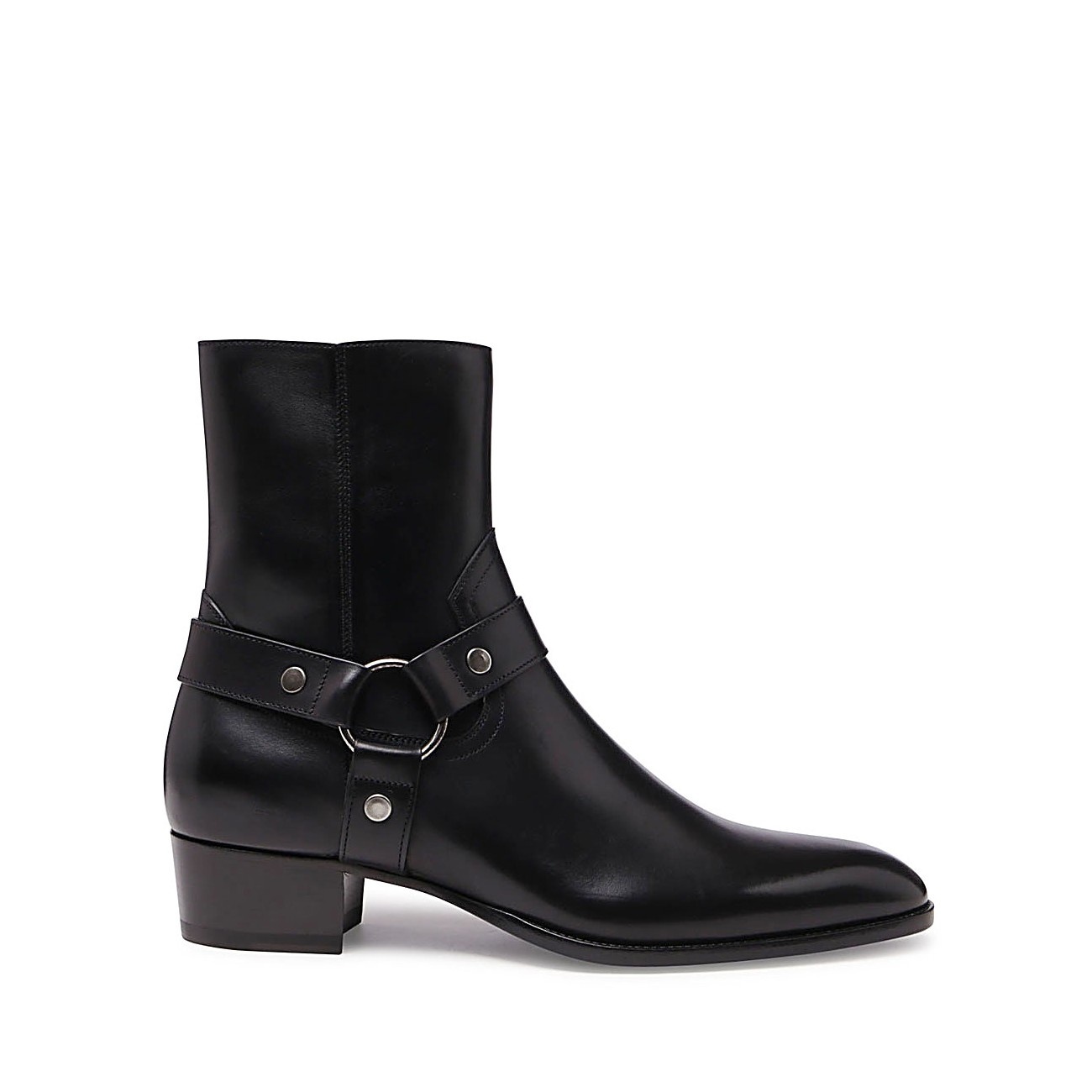 black leather wyatt harness boots - 1