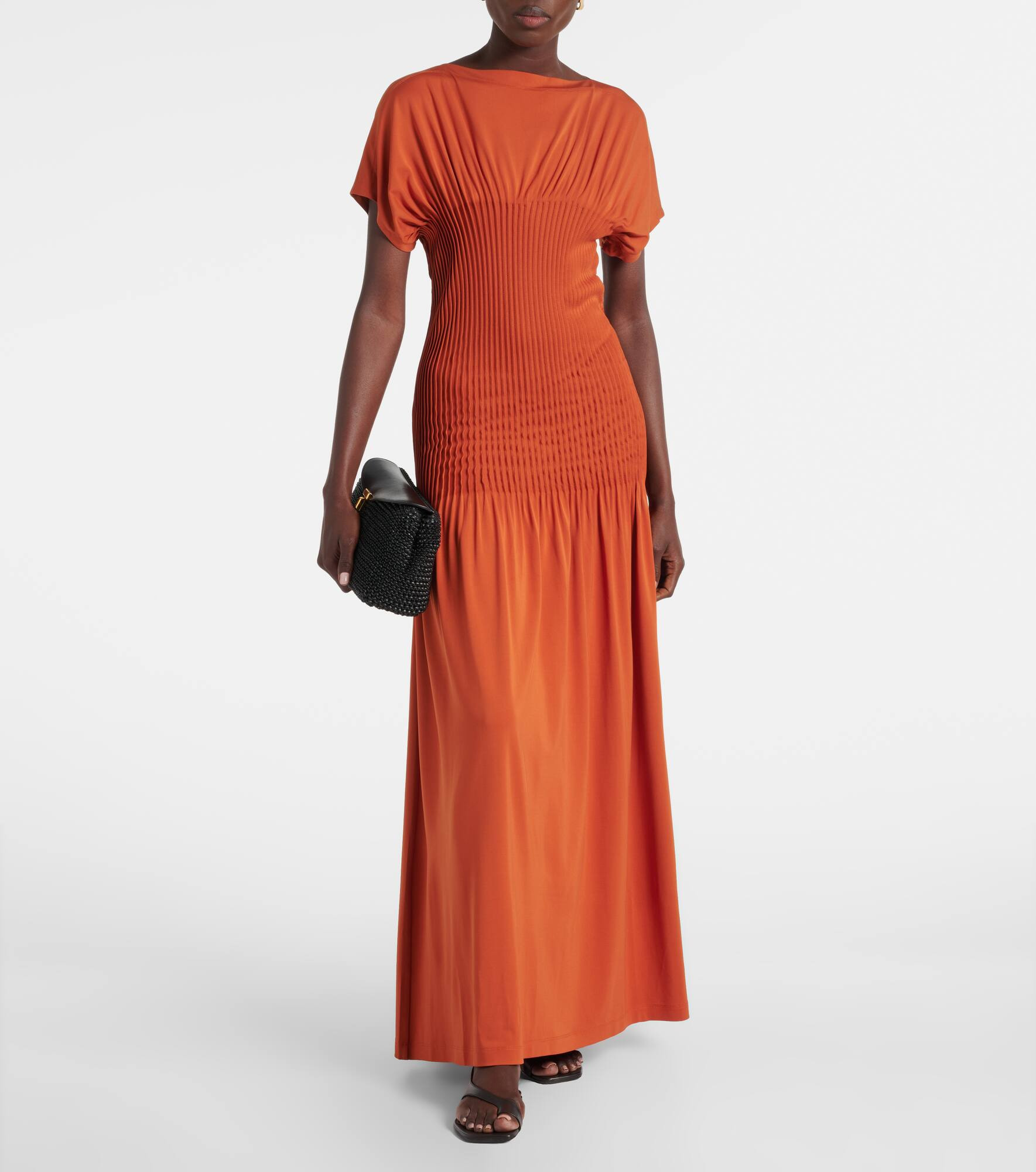 Pleated jersey maxi dress - 2