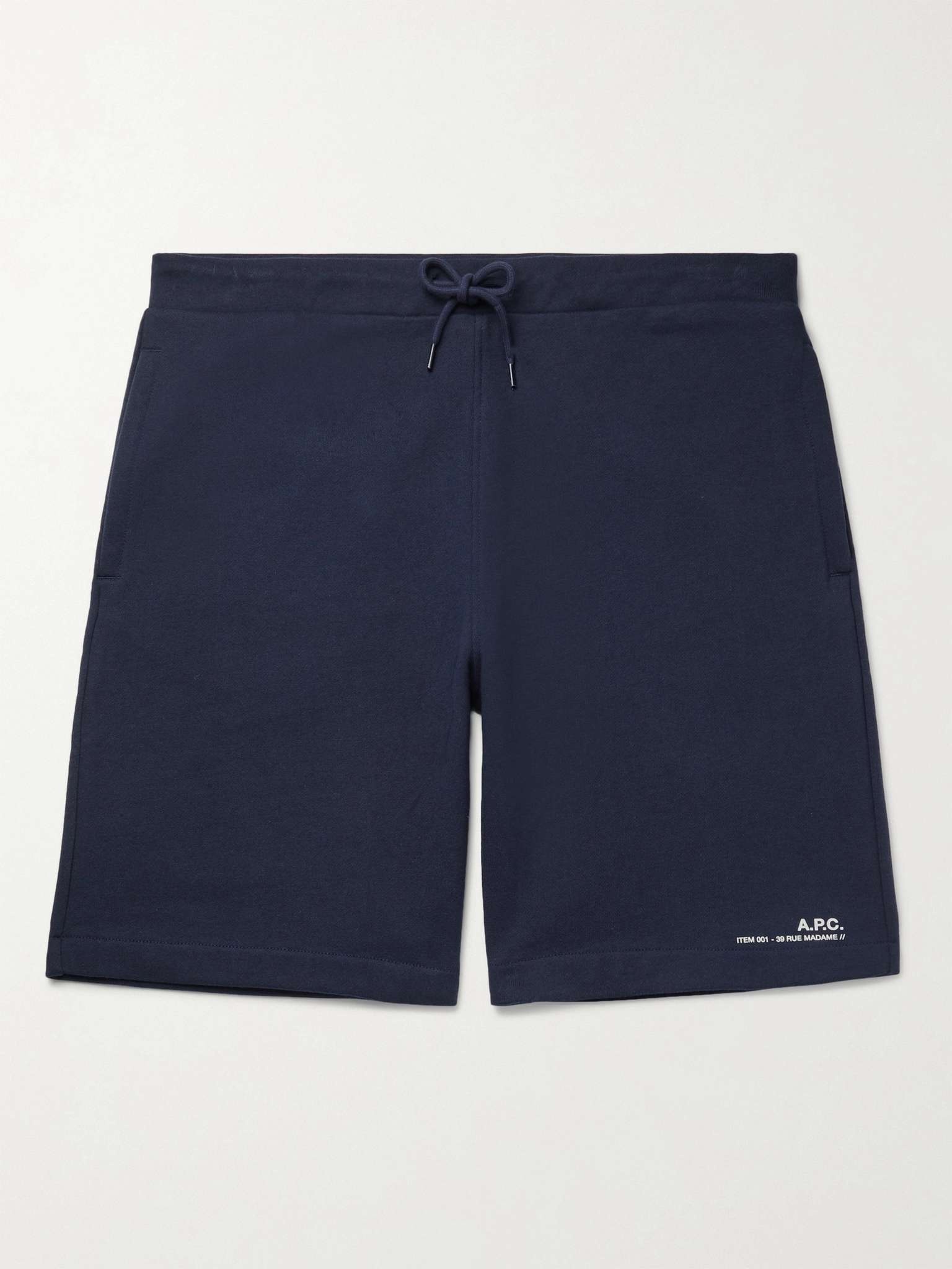 Logo-Print Fleece-Back Cotton-Jersey Drawstring Shorts - 1