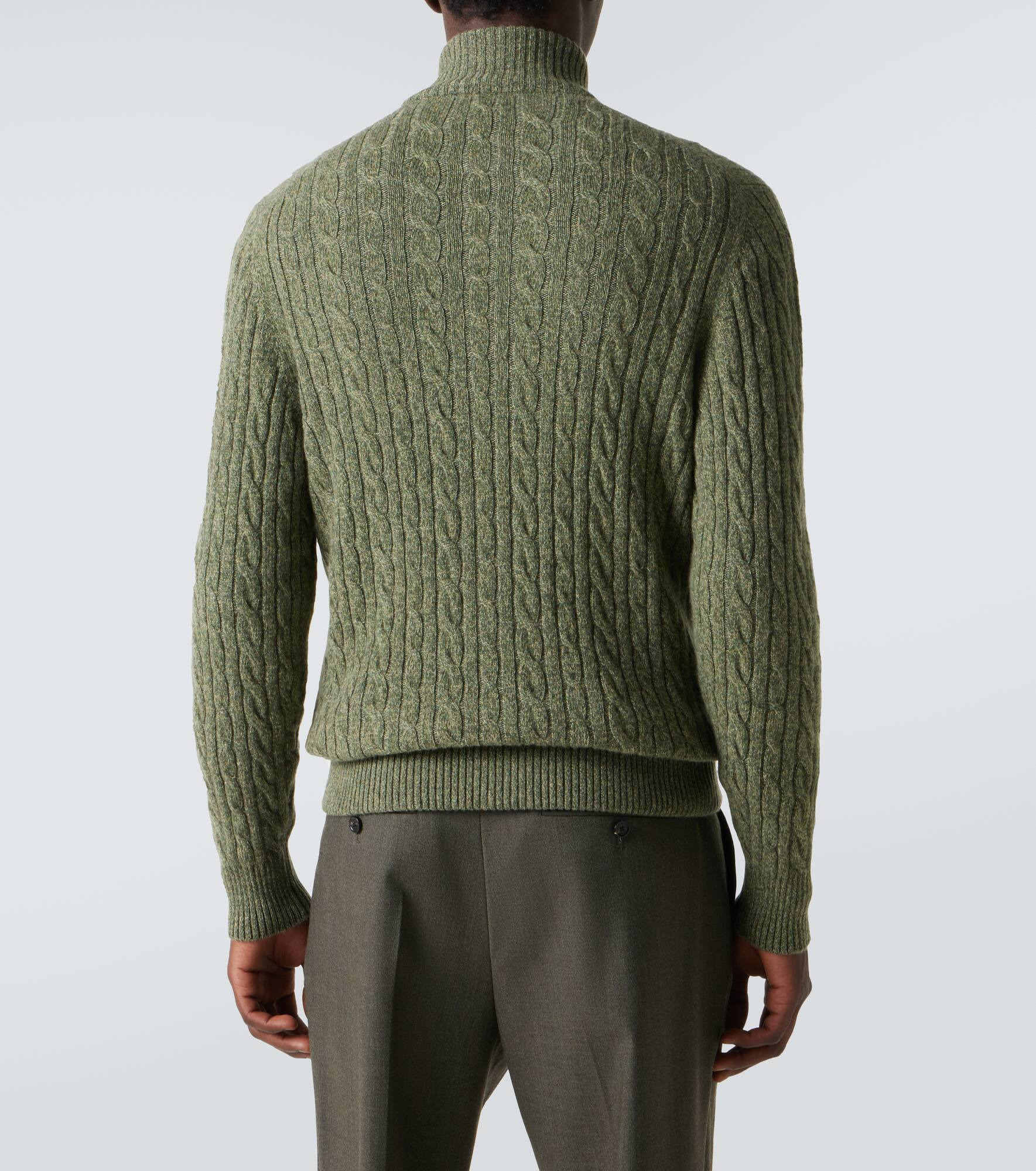 Cable-knit cashmere zip-up sweater - 4