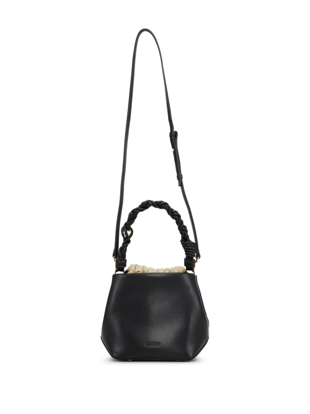 braided-handle leather bucket bag - 4