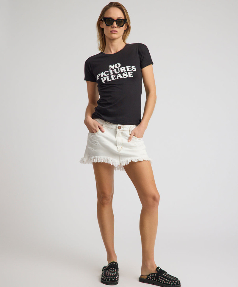 Junkyard Low Waist Messed Up Mini Denim Skirt - White Beauty 2