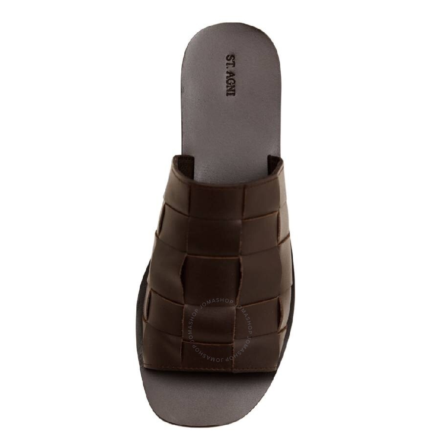 St Agni Woven Leather Flat Sandals - 3