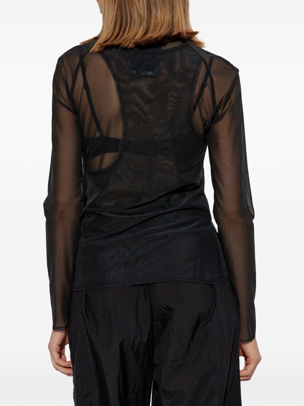 mesh long-sleeve top - 4