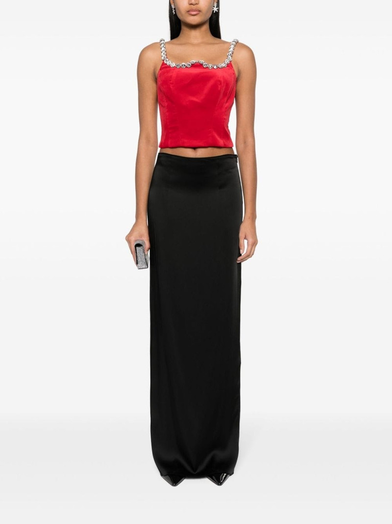 VIVETTA crystal-embellished cropped tank top outlook