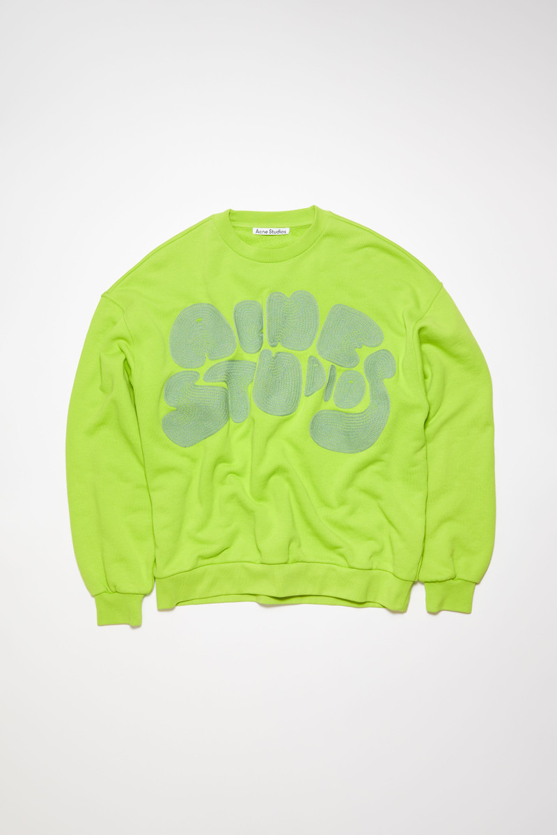 Crew neck bubble logo sweater - Lime green 1