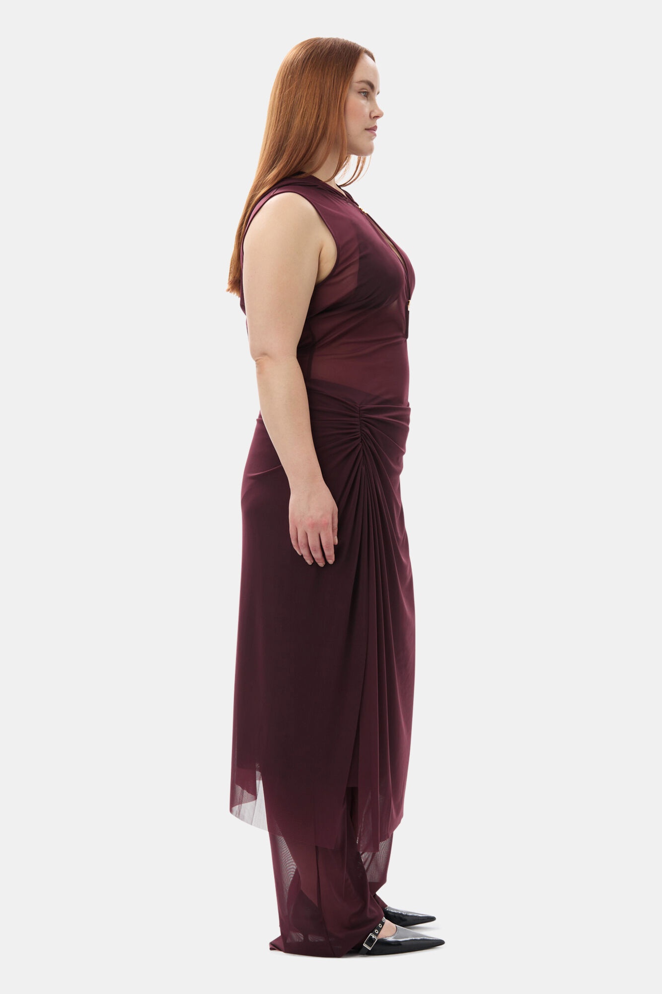GANNI X PALOMA ELSESSER MESH STRAIGHT TROUSERS - 3