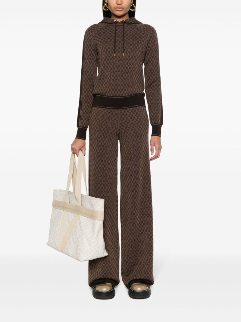 Balmain PB Monogram-jacquard wool hoodie outlook