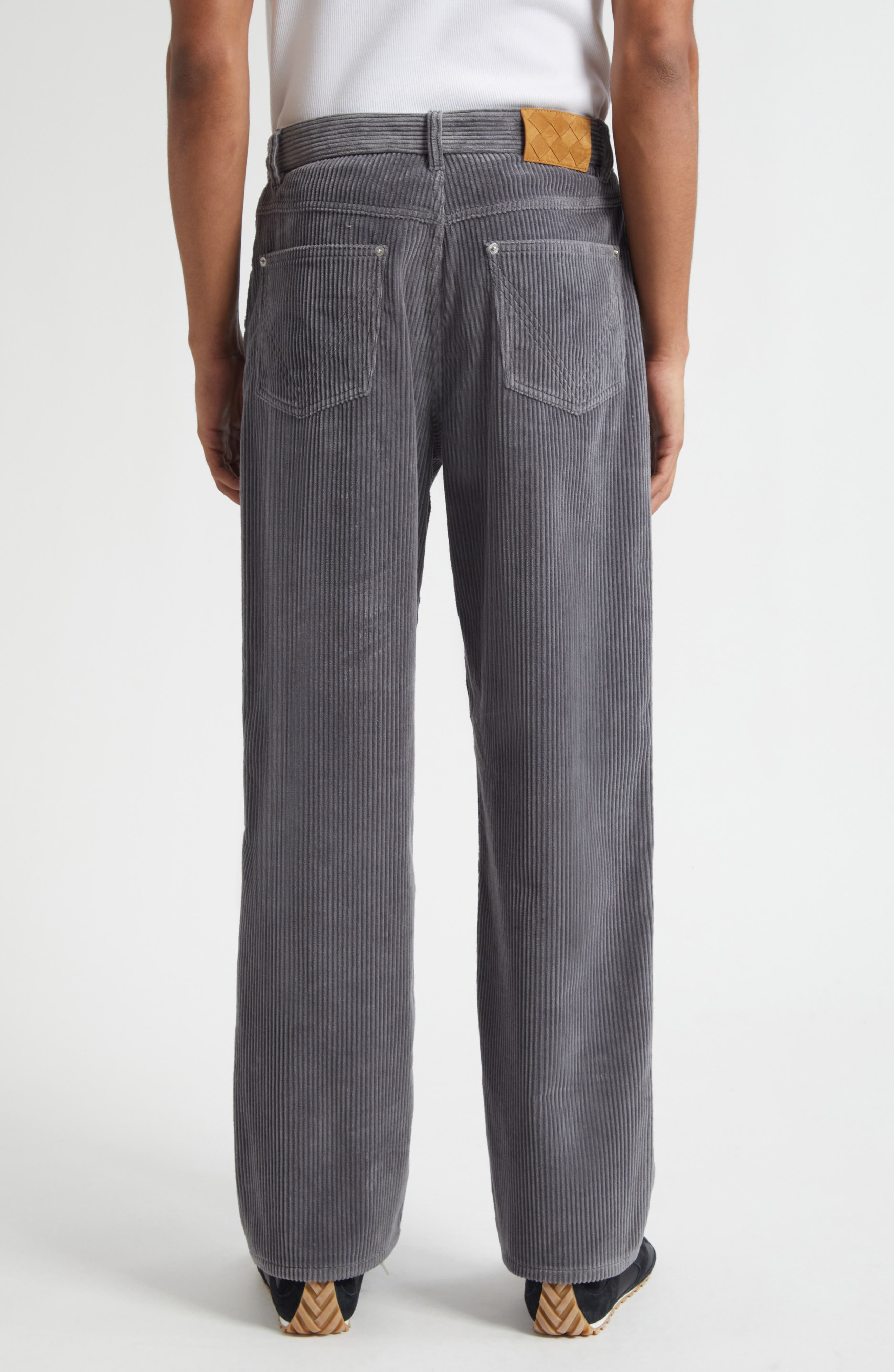 Bottega Veneta Matt Wide Leg Corduroy Pants in 1230 Thunder at Nordstrom - 2