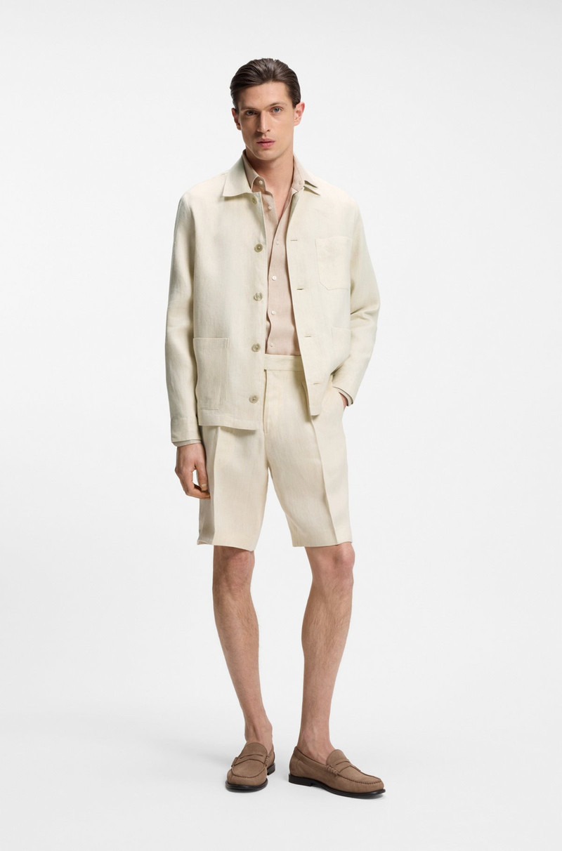 BOSS TAPERED-FIT SHORTS IN LINEN TWILL outlook