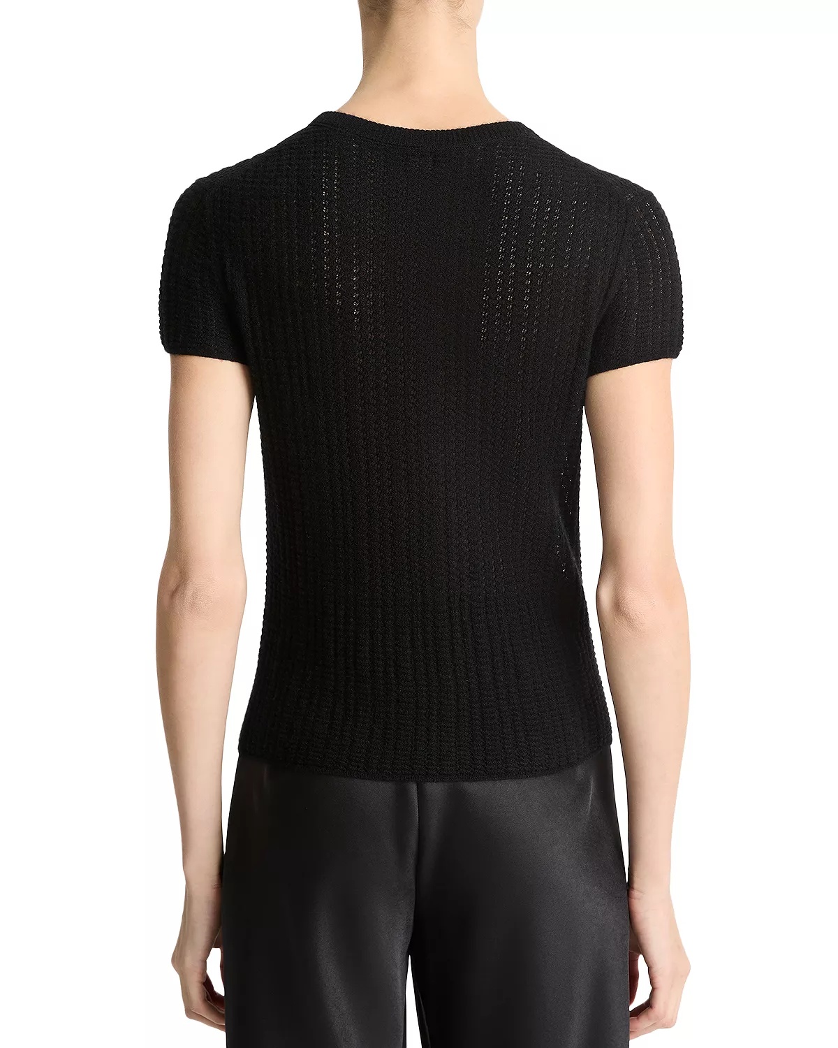 Waffle Knit Short Sleeve Sweater - 2