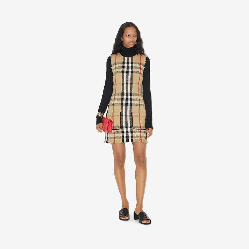 Burberry Sleeveless Check Bouclé Dress outlook