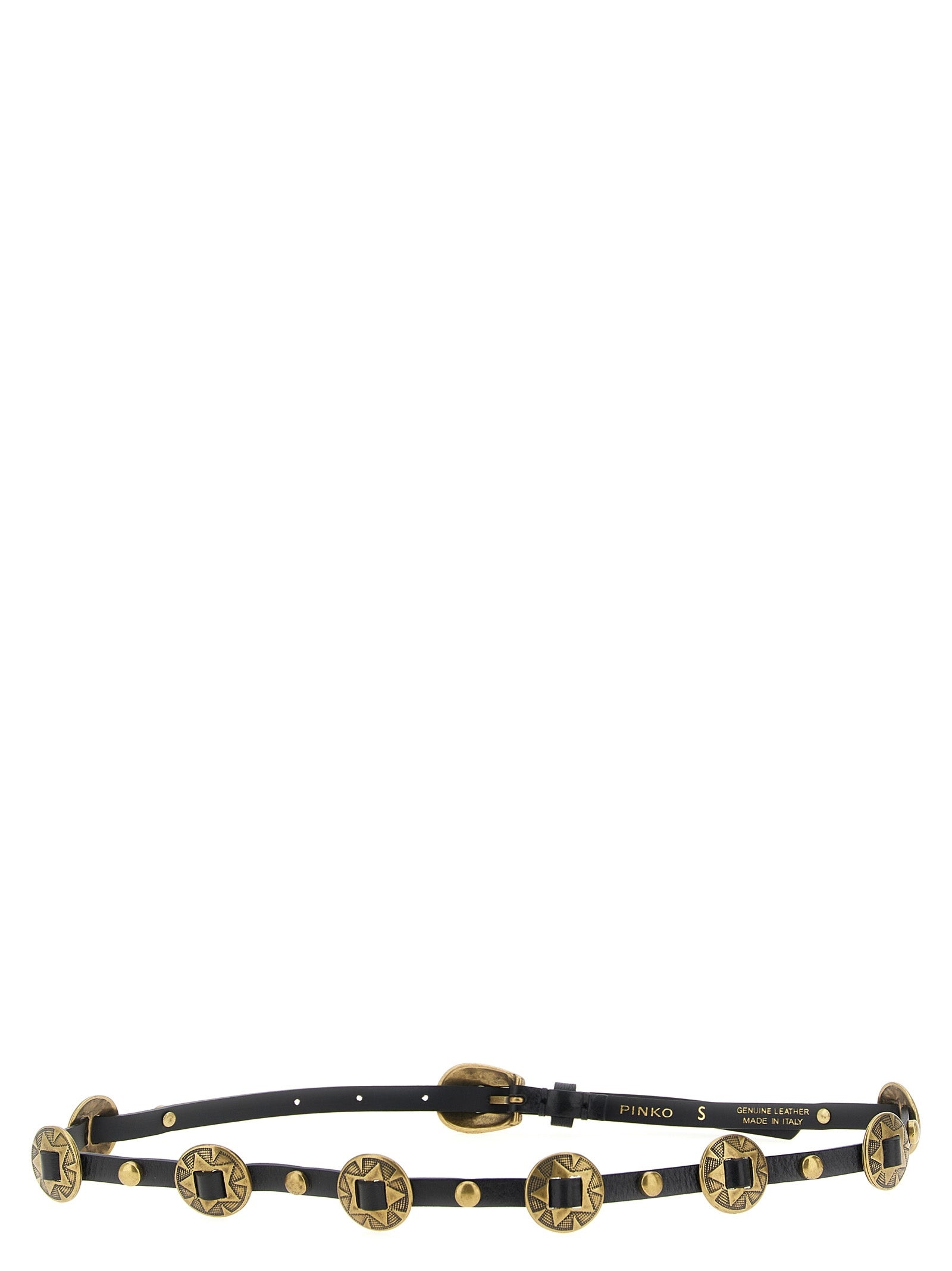 Engraved Plaque Belt Belts Black - 2