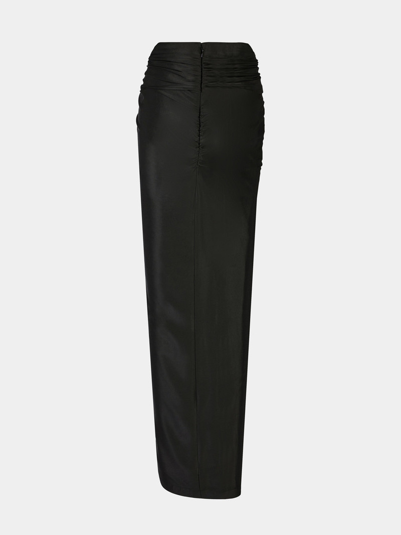 rabanne BLACK LONG DRAPED SKIRT outlook