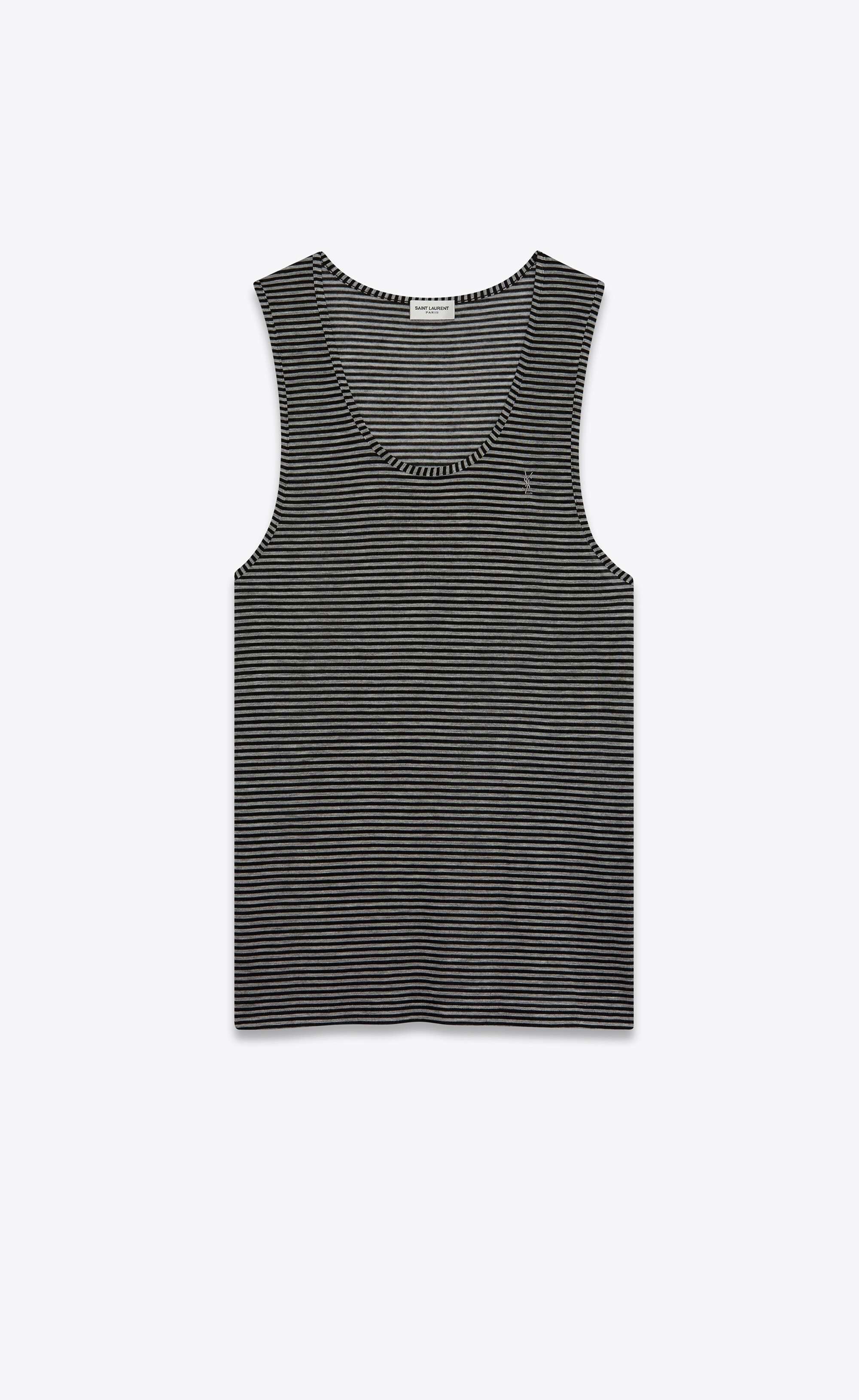 striped monogram tank top in jersey - 1