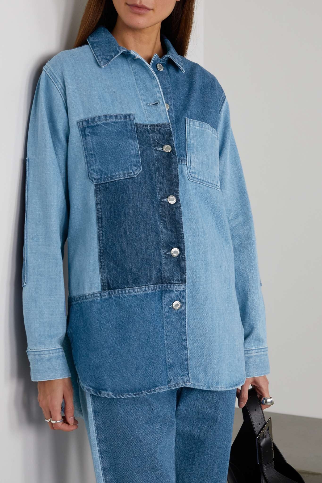 Oversized patchwork denim jacket - 3