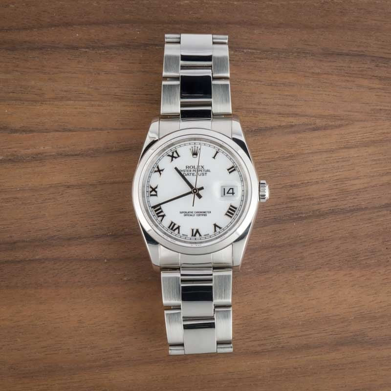 Rolex Datejust 36 16200 White Roman Dial - 6