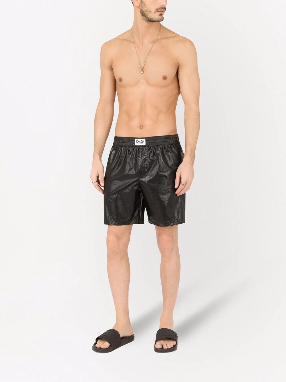 logo-patch swimming shorts - 2