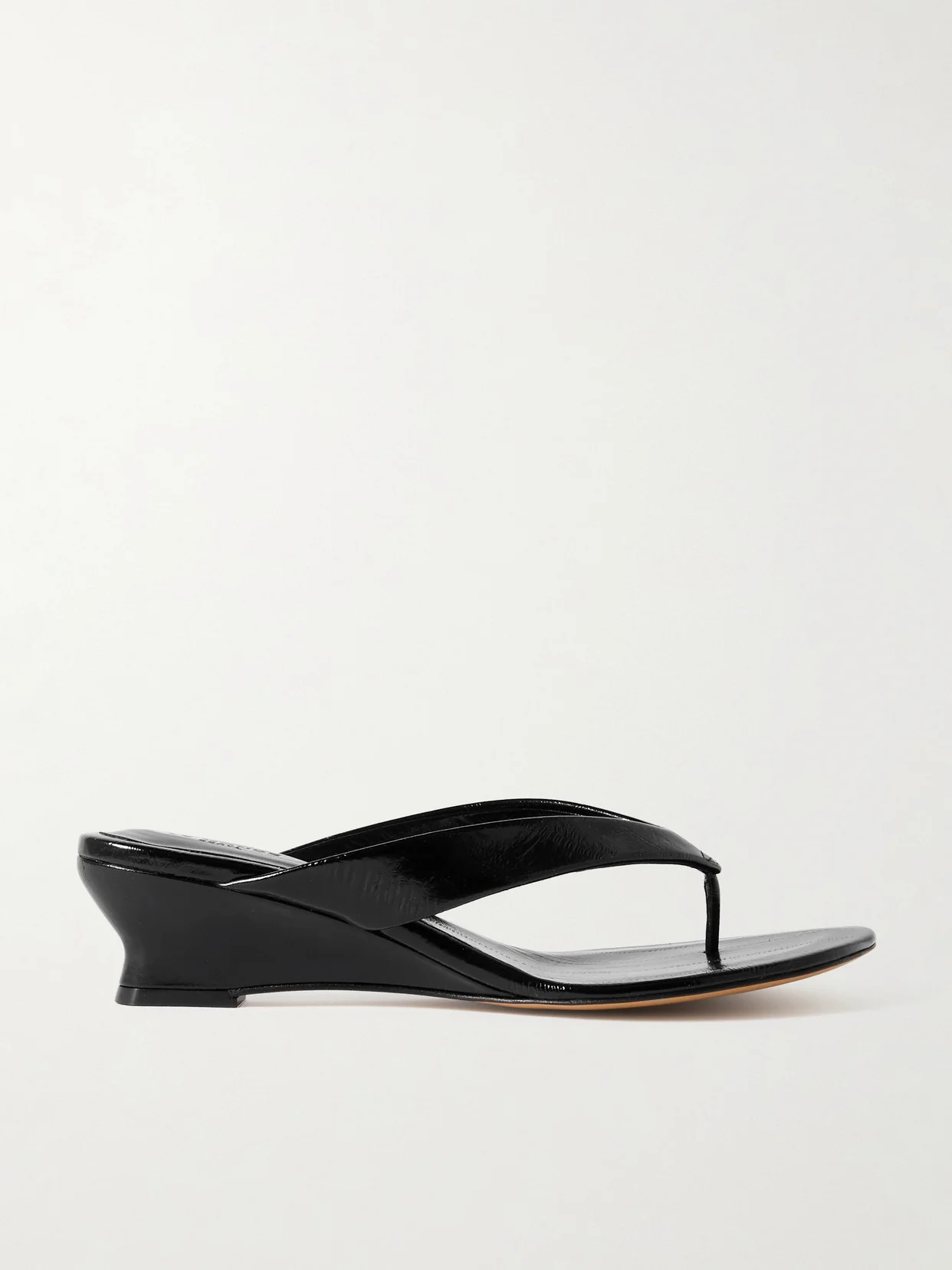 Eel-effect Leather Wedge Sandals - 1