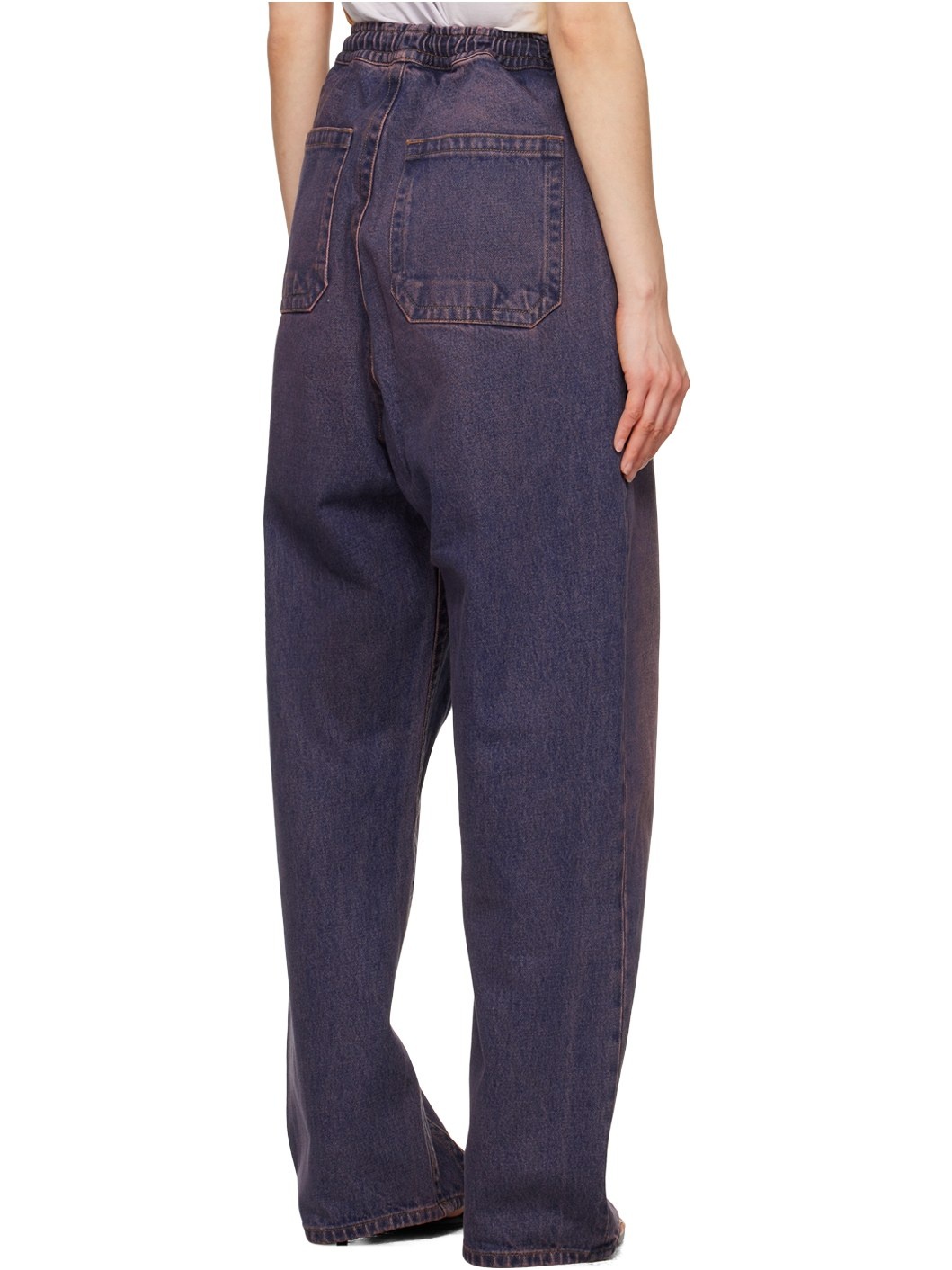 【関税込み】Y/Project ネイビー＆ピンク Souffle ジーンズ Navy & Pink Souffle Jeans by Y/Project on Sale