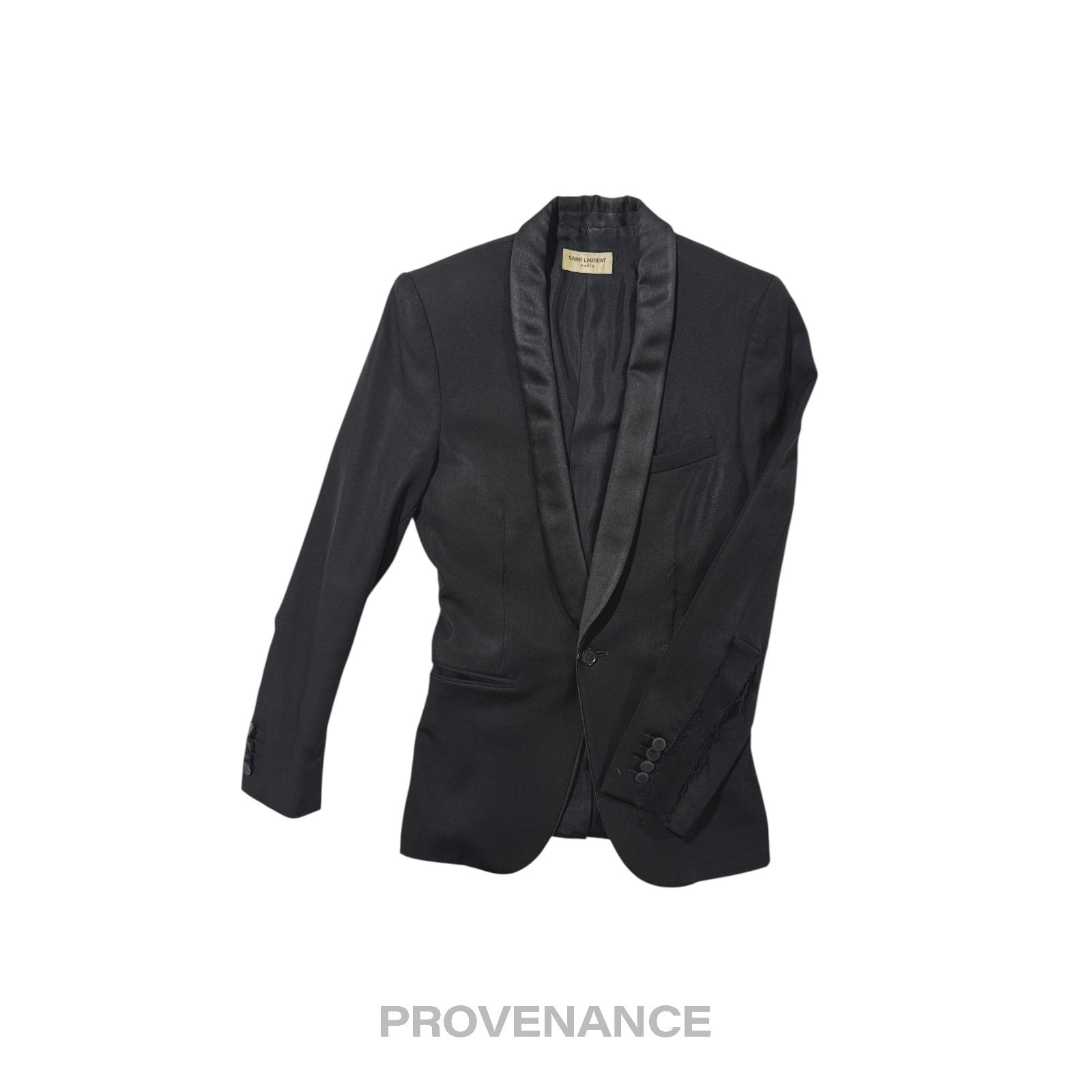 Saint Laurent Paris SLP Destroyed Tuxedo Dinner Jacket 44 - 3
