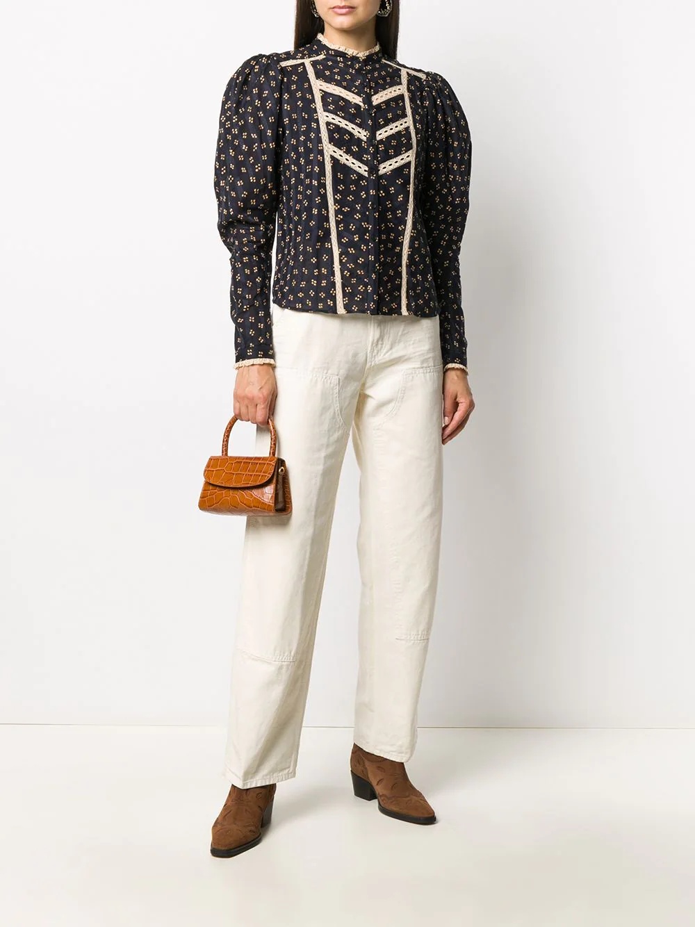 lace trim Reafi blouse - 2