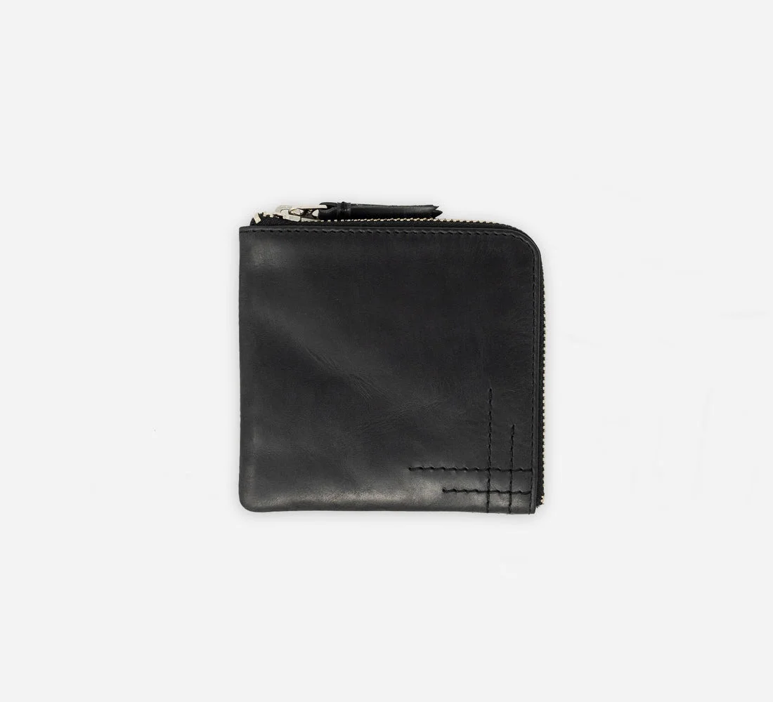 Zip Wallet - Black Cowhide - 1