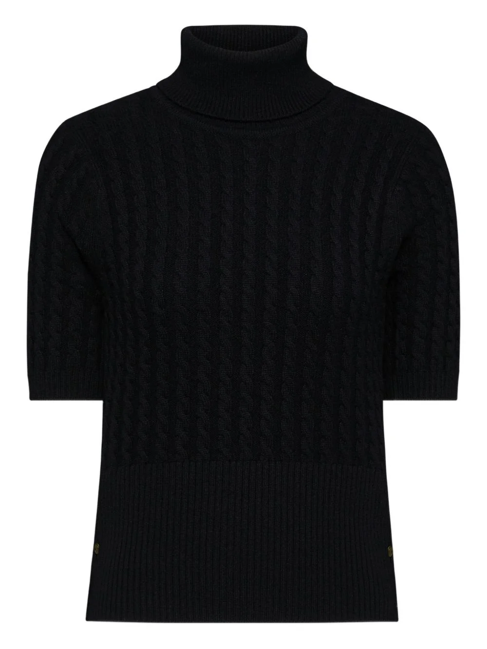short-sleeve turtleneck sweater - 1