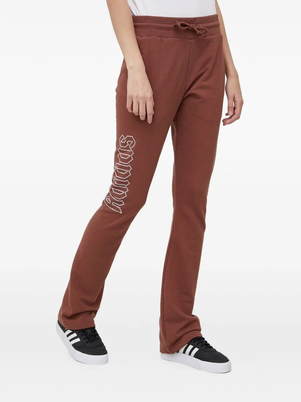 rhinestone-logo track pants - 1
