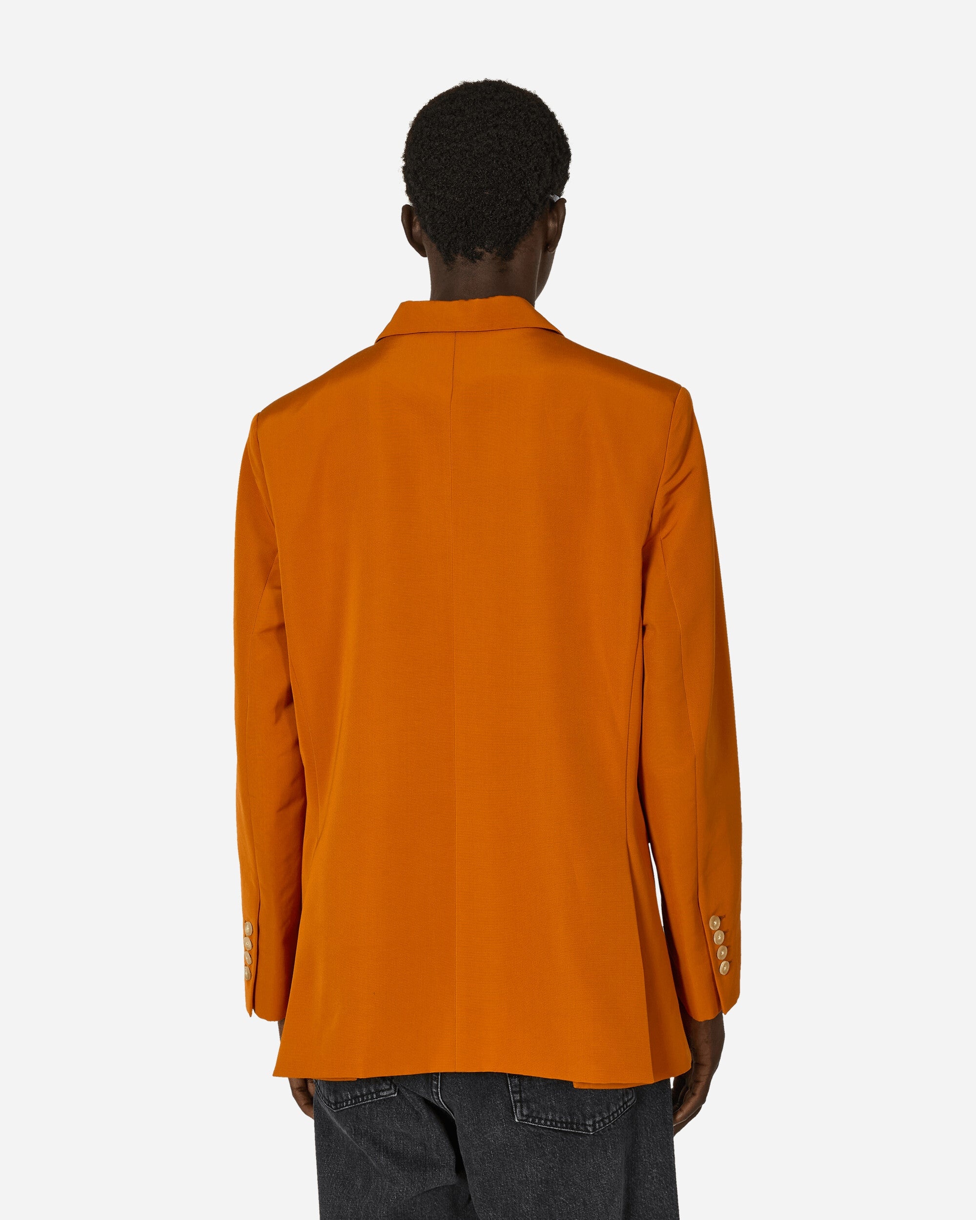 Ginger Faille Single-Breasted Suit Jacket Orange - 3