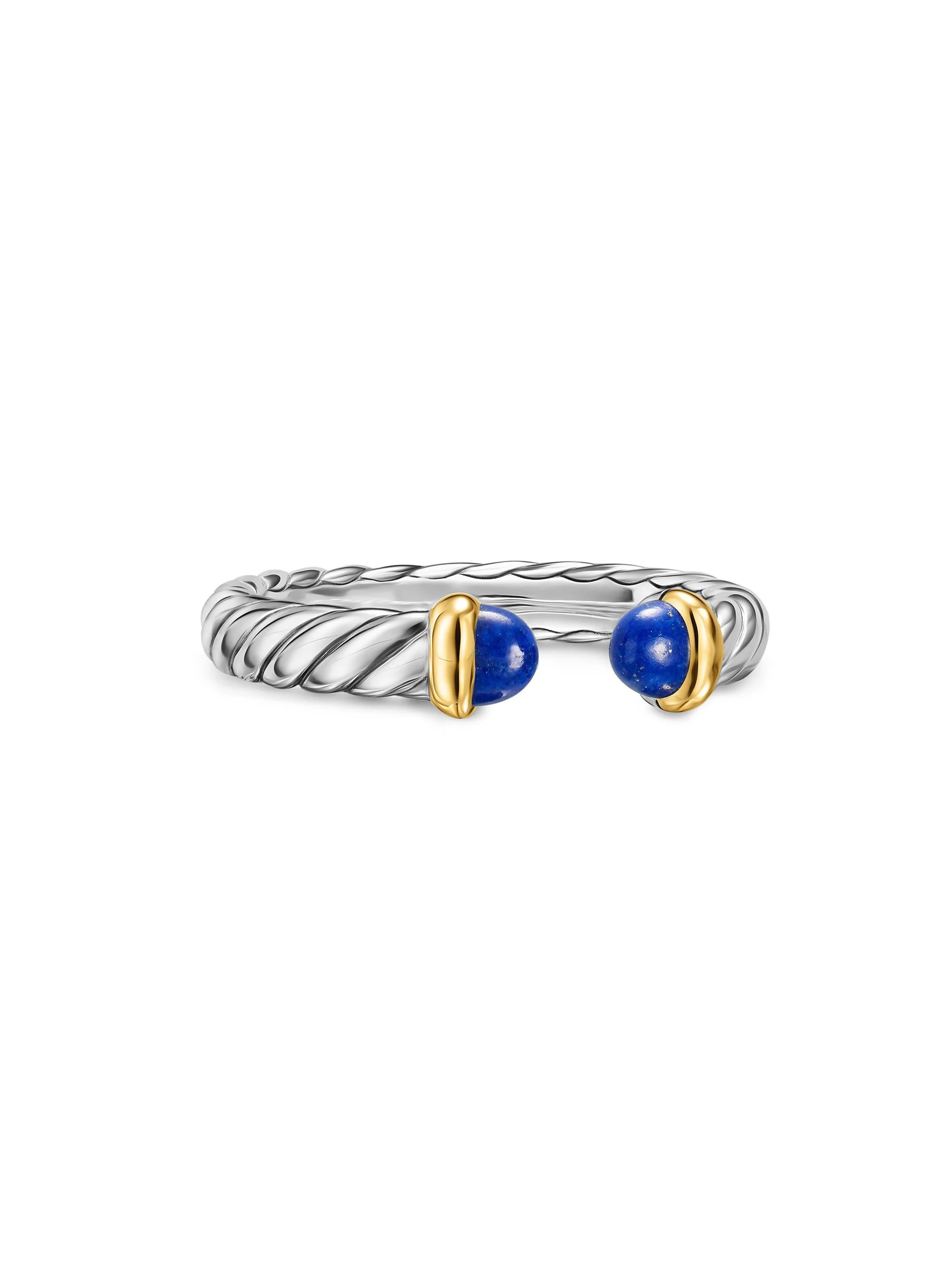 Women's Petite Cable Open Ring in Sterling Silver - Lapis Lazuli - 1
