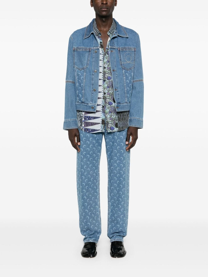 Marine Serre crescent moon-print denim jacket outlook