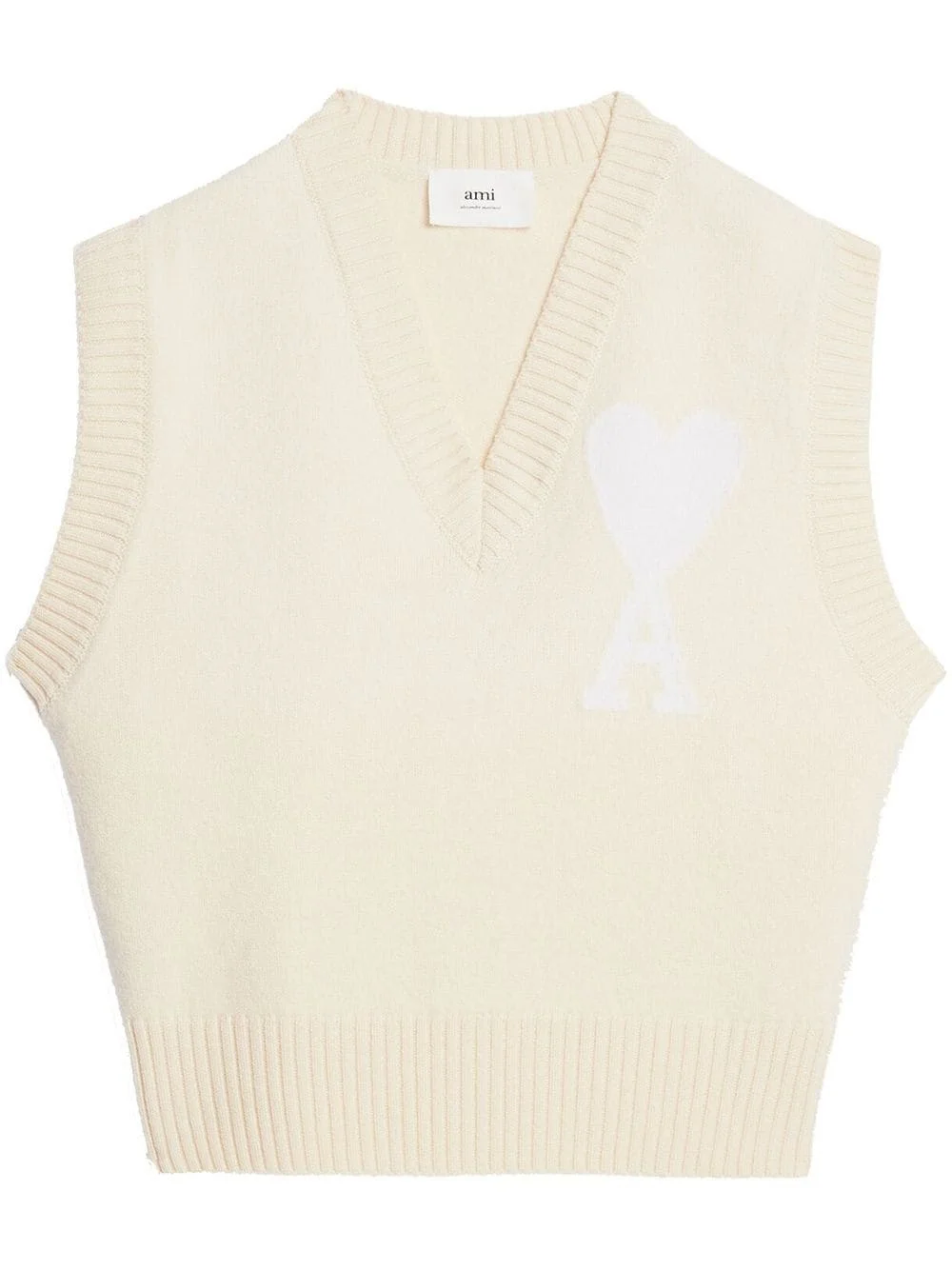 logo-intarsia knit vest - 1