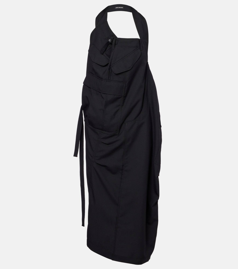 Halterneck wool midi dress 1