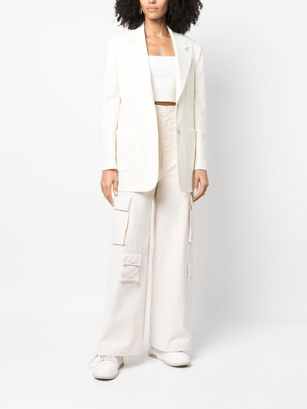 knitted tape-detail blazer - 2