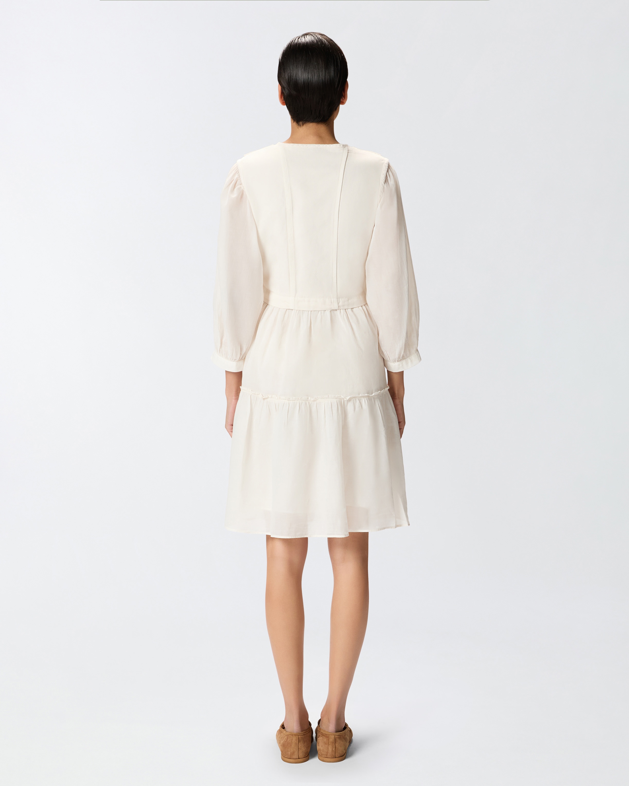 TWO-PIECE-EFFECT MINI DRESS WITH RELAXED-FIT SKIRT - 4
