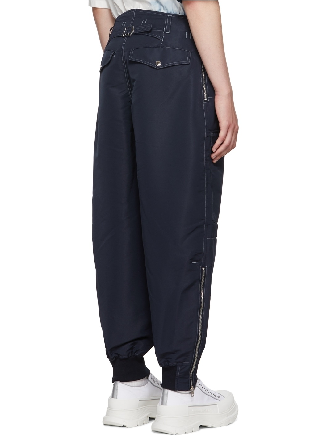 Navy Recycled Polyester Cargo Pants - 3