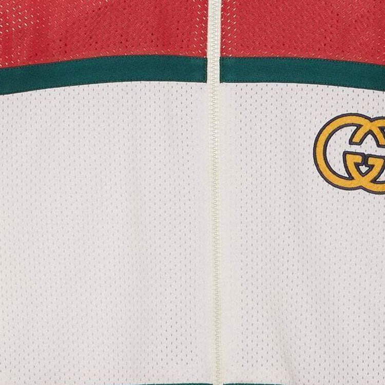 Gucci Mesh Fabric Zip Jacket 'Off White Red' 737369-XJFFK-9212 - 4
