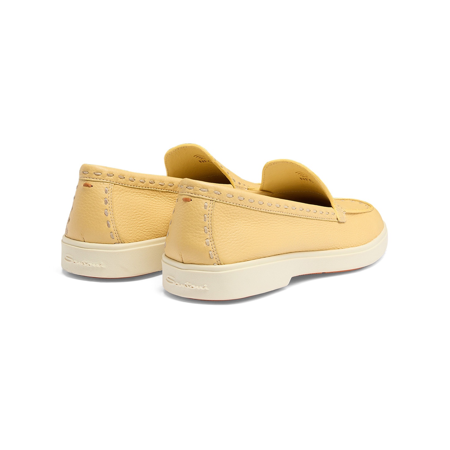 Women's yellow tumbled leather loafer - 4