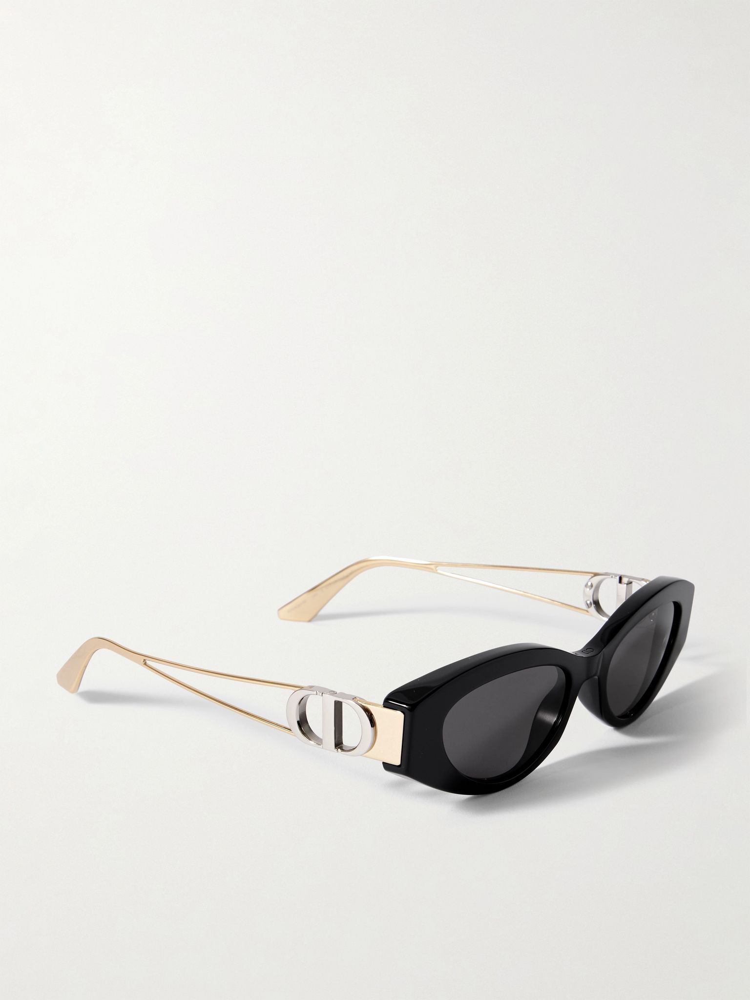30Montaigne B6I cat-eye acetate and gold- and silver-tone sunglasses Gold - 3