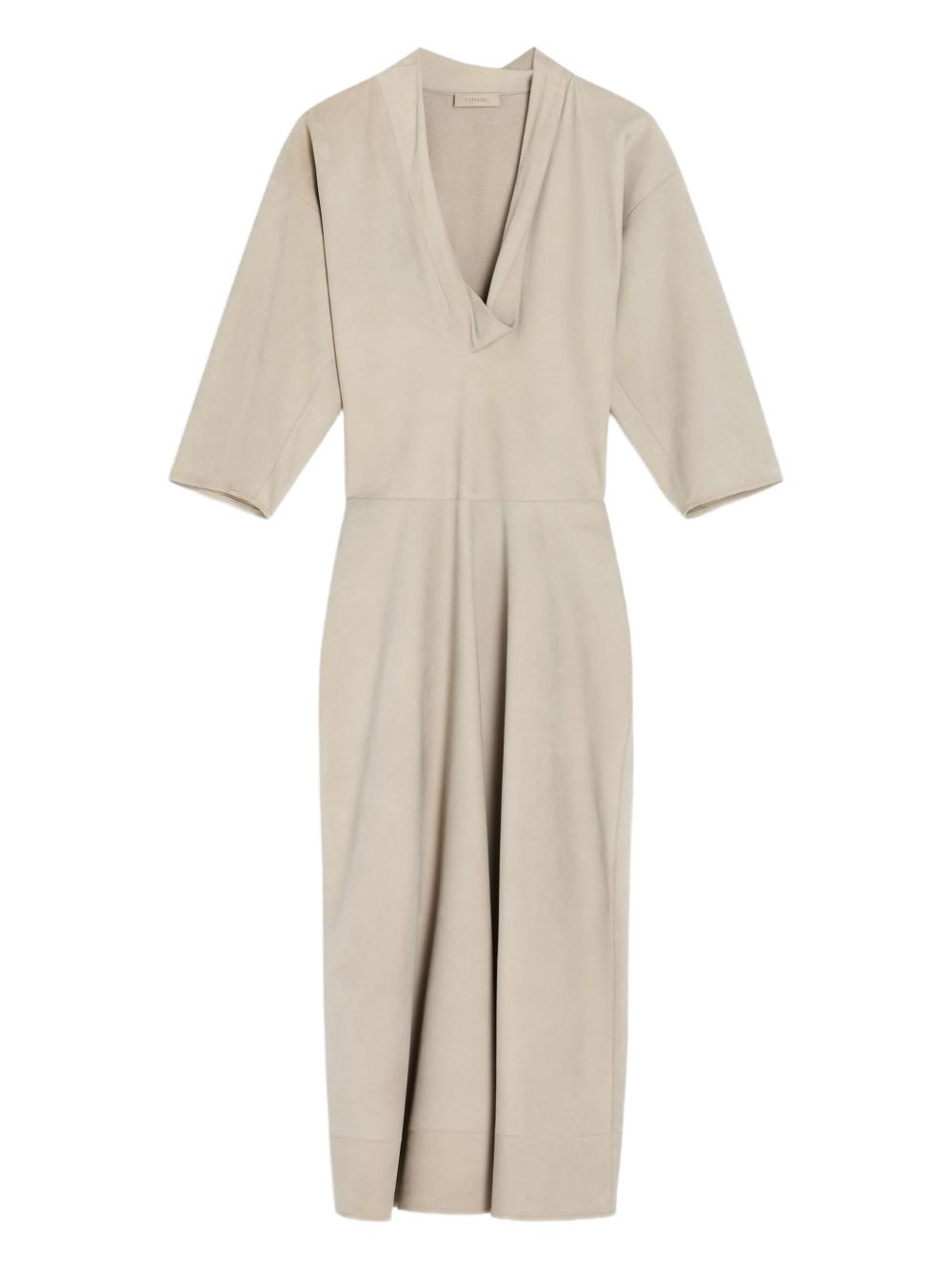 draped V-neck midi dress - 1