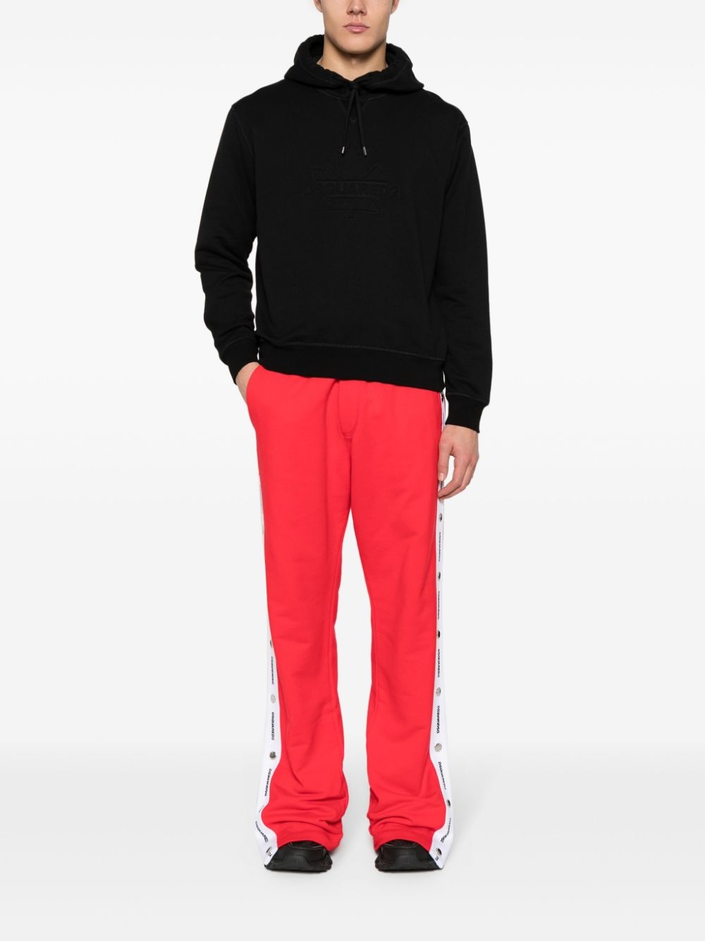 embossed-logo cotton hoodie - 2