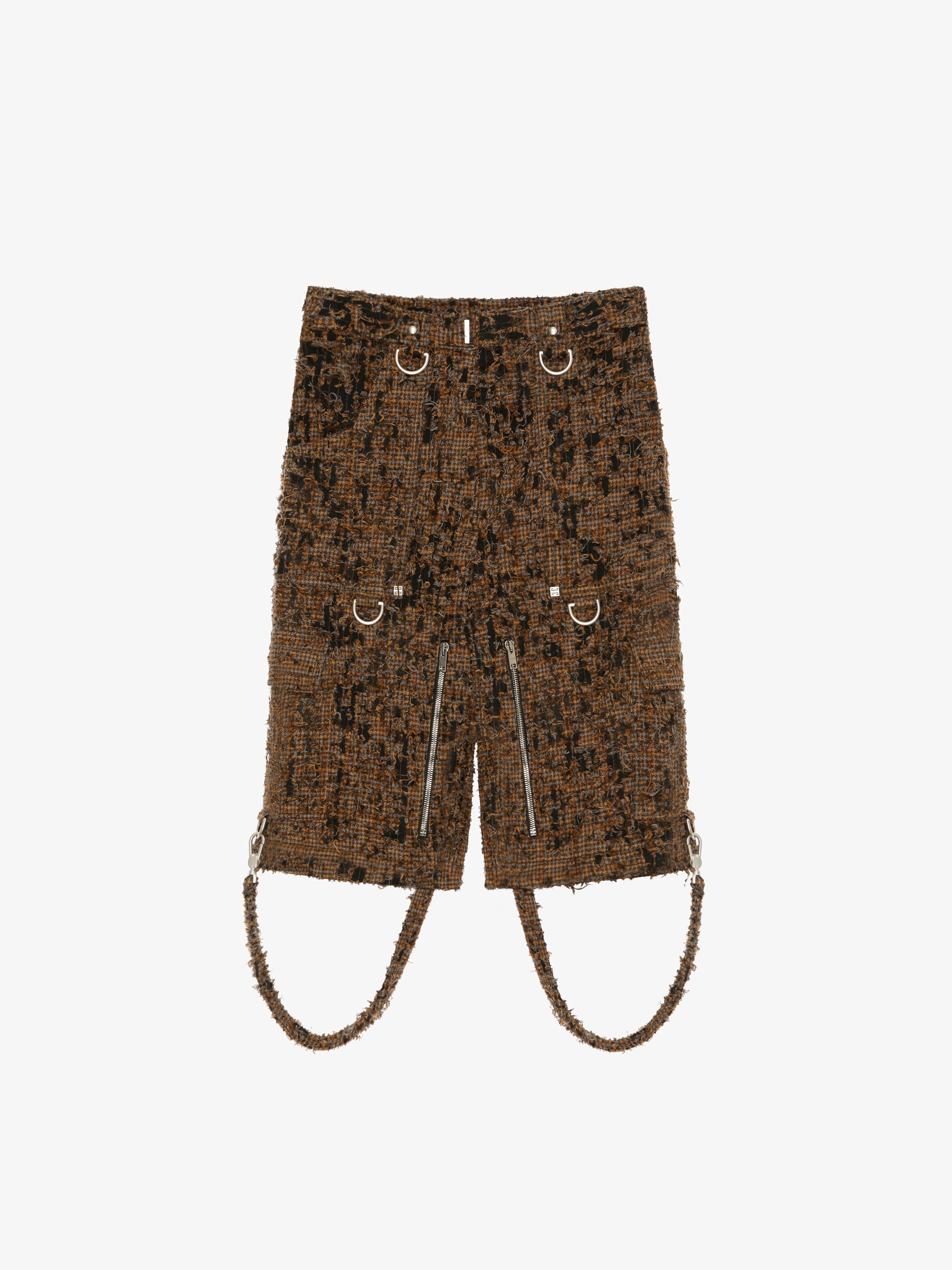 TWO IN ONE DETACHABLE PANTS IN DESTROYED CHECKS WITH SUSPENDERS - 5